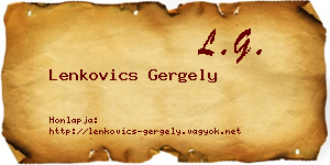 Lenkovics Gergely névjegykártya